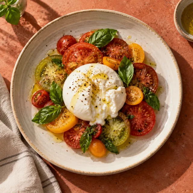 Burrata et tomates